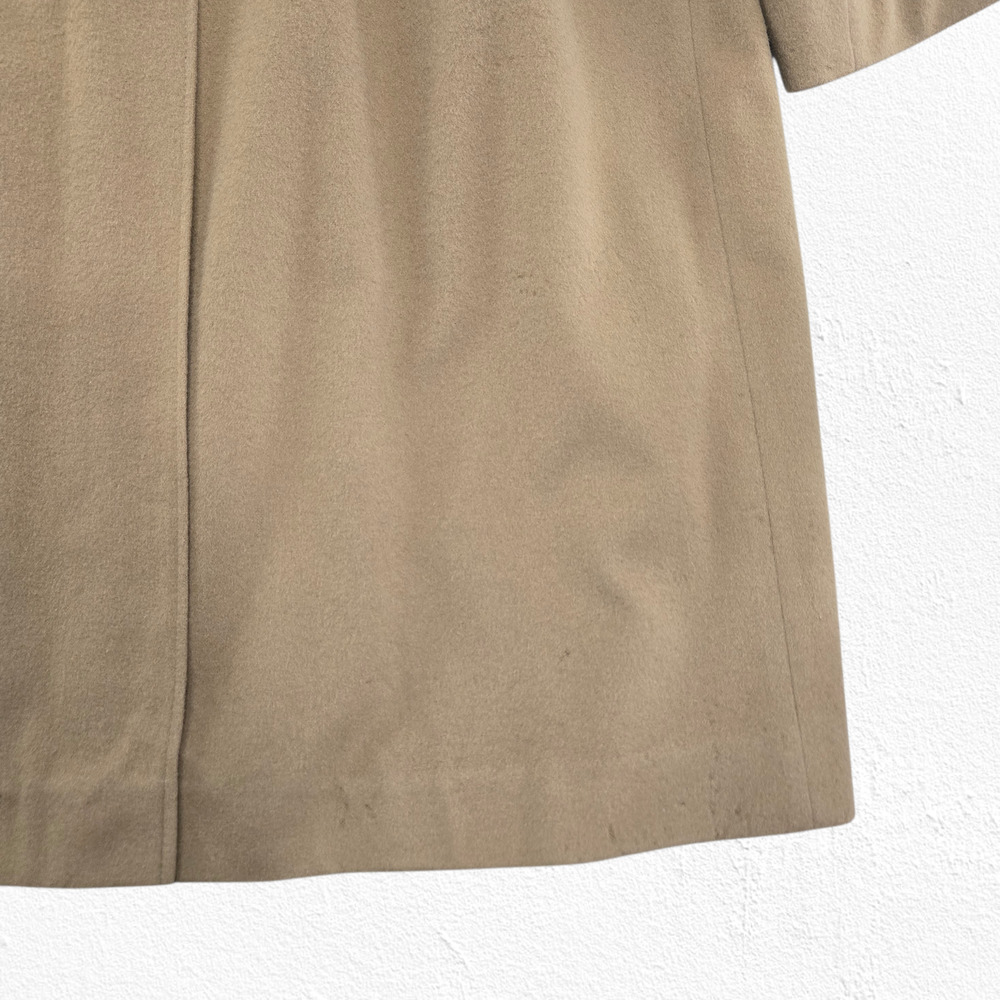 Vintage 70s Lodenfrey Camel Minimalist Overcoat West Germany Wool Mohair Coat XL - Picture 6 of 16